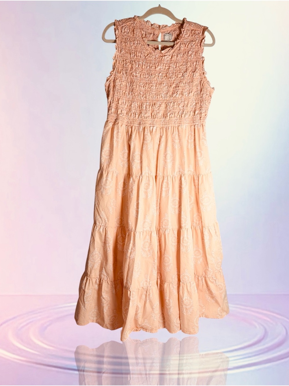 Crown & Ivy Society Social Women’s Sz 16 Sleeveless Peach Maxi Dress
